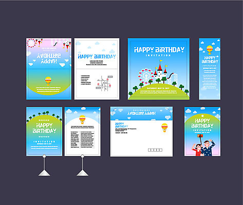 템플릿 배너템플릿 여자 남자 이벤트 상반신 성인 두명 세트 놀이공원 현수막 생일 전단 엽서 초대장 생일축하 약도 소봉투 행사세트 행사템플릿 AI파일 배너 기념일 지도 편지봉투 카드_감사 사람 테마파크 축하 편지 홍보물 파일형식 벡터