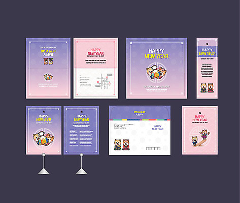 템플릿 배너템플릿 여러마리 새해 이벤트 사람없음 세트 전통문양 현수막 개띠 강아지 전단 엽서 초대장 약도 반려 소봉투 행사세트 행사템플릿 AI파일 전통 문양 배너 다수 지도 편지봉투 카드_감사 반려동물 십이지신 개 편지 홍보물 파일형식 벡터