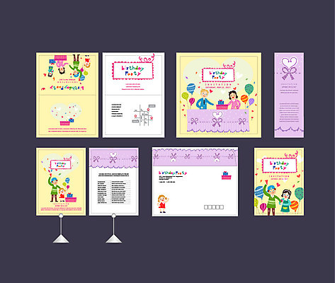 템플릿 배너템플릿 여자 남자 어린이 이벤트 여러명 세트 현수막 생일파티 생일 생일케이크 전단 엽서 초대장 풍선 약도 소봉투 행사세트 행사템플릿 AI파일 배너 기념일 다수 지도 편지봉투 카드_감사 사람 케이크 편지 홍보물 파일형식 벡터