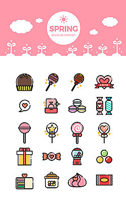 구름 아이콘 말풍선 화이트데이 막대사탕 사탕 선물 사람없음 세트 새싹 케이크 봄 하트 반지 마카롱 머랭 2D아이콘 AI파일 자연요소 모양 식물 계절 장신구 데이이벤트 디저트 파일형식 벡터