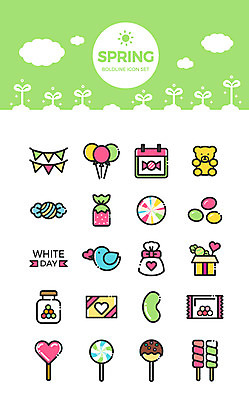 구름 아이콘 화이트데이 조류 사탕 선물 사람없음 세트 새싹 봄 곰인형 달력 하트 젤리 마시멜로우 가랜드 2D아이콘 AI파일 자연요소 모양 식물 동물 계절 인형 데이이벤트 디저트 파티용품 파일형식 벡터