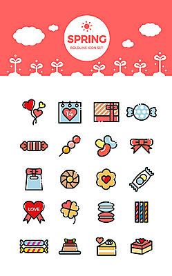 구름 아이콘 리본 화이트데이 사탕 선물 사람없음 세트 새싹 쿠키 케이크 봄 달력 하트 컵케이크 풍선 젤리 2D아이콘 AI파일 자연요소 모양 식물 계절 데이이벤트 디저트 파일형식 벡터