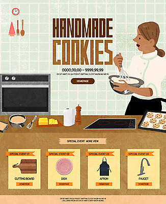 PSD 템플릿 접시 여자 웹템플릿 도마 이벤트페이지 한명 이벤트 상반신 성인 취미 쿠키 앞치마 제빵 전기렌지 클래스 이미지템플릿 1 식기 주방용품 디저트 사람 제과제빵 페이지 파일형식