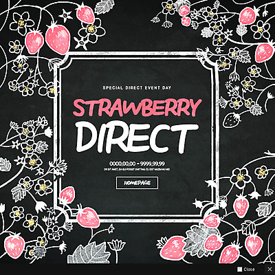 PSD 템플릿 웹템플릿 딸기 나뭇잎 프레임 팝업 이벤트팝업 웹팝업 이벤트 사람없음 딸기꽃 직거래 이미지템플릿 꽃 잎 과일 거래 배송 파일형식
