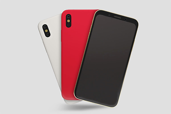 PSD 편집이미지 사람없음 빨간색 전자제품 스마트폰 핸드폰 3D소스 3D 흰색 세개 디지털합성 목업 편집3D 컬러 3 스마트기기 파일형식