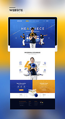 PSD 템플릿 여자 남자 웹템플릿 사이트템플릿 여러명 20대 성인 파란색 태블릿 홈페이지 노란색 홈페이지시안 한국인 볼링핀 볼링 볼링공 성인만 이미지템플릿 컬러 다수 공 사람 동양인 청년 전자제품 스마트기기 구기 볼링용품 파일형식