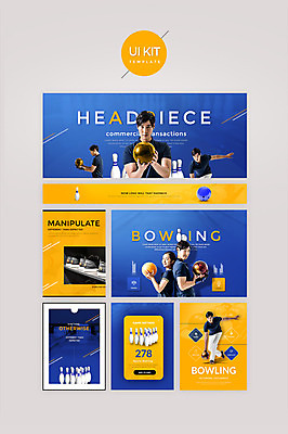 PSD 템플릿 여자 남자 웹템플릿 디자인시안 여러명 20대 성인 파란색 홈페이지 노란색 한국인 볼링핀 볼링 볼링공 UI 성인만 UI키트 이미지템플릿 컬러 다수 공 사람 동양인 청년 구기 볼링용품 파일형식