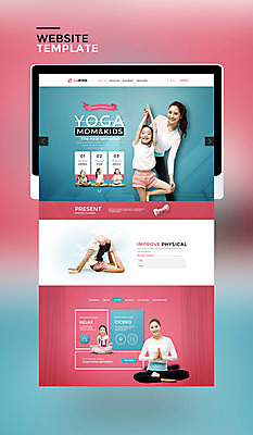 PSD 서양인 외국인 템플릿 여자 딸 어린이 분홍색 웹템플릿 하늘색 요가 사이트템플릿 모녀 엄마 건강 여러명 성인 30대 태블릿 홈페이지 홈페이지시안 한국인 여자만 이미지템플릿 웰빙 컬러 다수 가족 사람 동양인 인종 장년 파란색 전자제품 스마트기기 파일형식