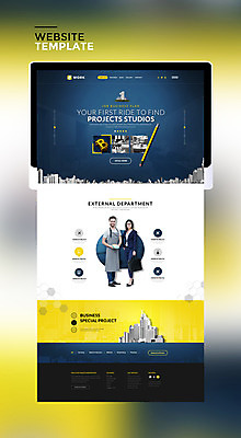PSD 서양인 외국인 템플릿 여자 남자 웹템플릿 사이트템플릿 동양인 빌딩 20대 성인 두명 태블릿 홈페이지 노란색 홈페이지시안 비즈니스맨 비즈니스우먼 남색 이미지템플릿 컬러 비즈니스 사람 인종 청년 건물 전자제품 스마트기기 직장인 파일형식