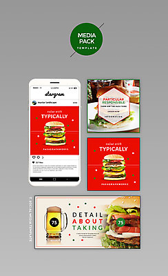 PSD 템플릿 웹템플릿 디자인시안 모바일 맥주 사람없음 빨간색 세트 홈페이지 햄버거 소셜네트워크 미디어팩 SNS배너 이미지템플릿 컬러 주류 패스트푸드 파일형식