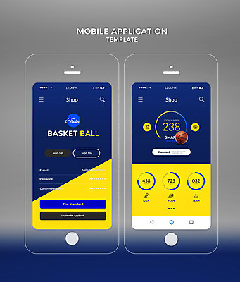 PSD 템플릿 웹템플릿 디자인시안 모바일 그래프 농구공 성인 사람없음 파란색 스마트폰 홈페이지 노란색 한국인 어플리케이션 모바일템플릿 모바일앱 이미지템플릿 컬러 공 농구 사람 동양인 핸드폰 스마트기기 파일형식
