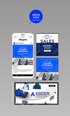 PSD 템플릿 산업 웹템플릿 비즈니스 디자인시안 모바일 빌딩 사람없음 파란색 스마트폰 세트 홈페이지 자원 소셜네트워크 미디어팩 SNS배너 이미지템플릿 컬러 건물 핸드폰 스마트기기 파일형식