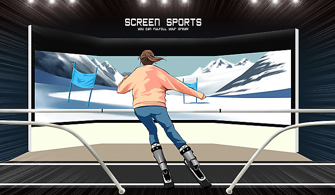 PSD 여자 스포츠 일러스트 스키 한명 성인 운동 스크린 4차산업 국내일러스트 1 산업 겨울스포츠 건강 사람 파일형식