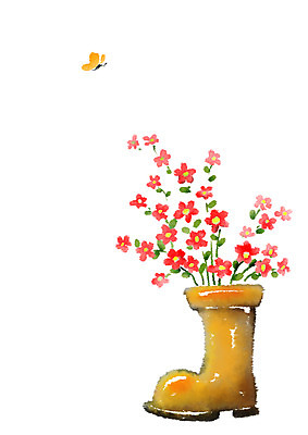 PSD 식물 꽃 화분 나비 일러스트 캘리그라피 장화 사람없음 국내일러스트 곤충 신발 파일형식
