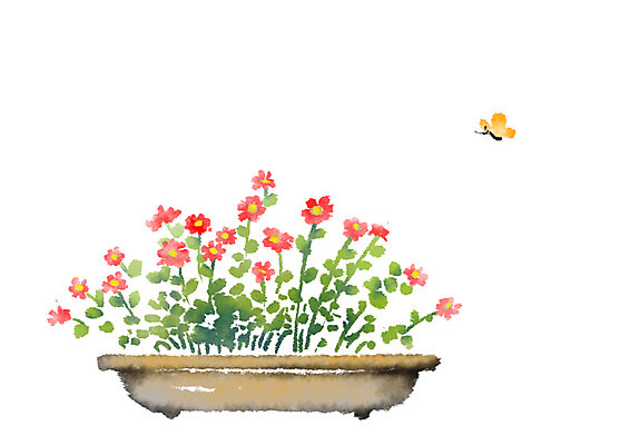 PSD 식물 꽃 화분 나비 일러스트 캘리그라피 사람없음 국내일러스트 곤충 파일형식