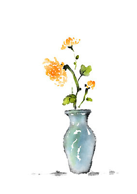 PSD 식물 화분 일러스트 캘리그라피 국화 사람없음 꽃병 국내일러스트 꽃 파일형식