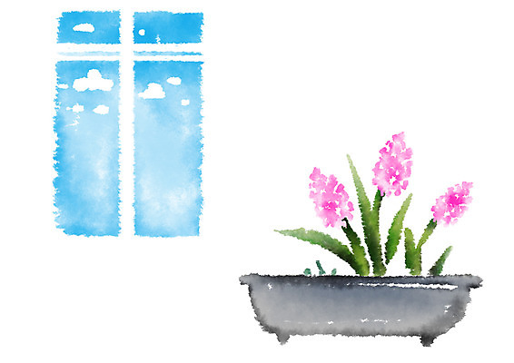 PSD 식물 꽃 화분 일러스트 캘리그라피 창문 사람없음 국내일러스트 파일형식