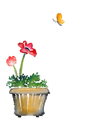 PSD 식물 꽃 화분 나비 일러스트 캘리그라피 사람없음 국내일러스트 곤충 파일형식