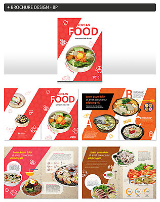 템플릿 ZIP 한식 음식 팜플렛 사람없음 삼겹살 비빔밥 냉면 칼국수 대게 인디자인 INDD 이미지템플릿 여름음식 돼지고기 게 국수 파일형식