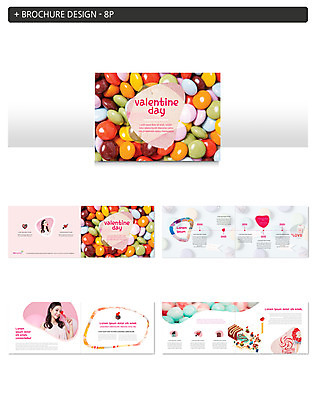 템플릿 여자 ZIP 발렌타인데이 팜플렛 20대 성인 두명 초콜릿 한국인 성인여자만 인디자인 INDD 이미지템플릿 데이이벤트 디저트 사람 동양인 청년 여자만 성인만 파일형식