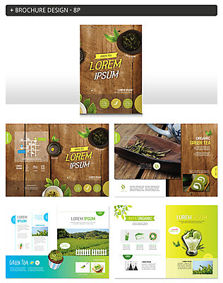 템플릿 ZIP 팜플렛 사람없음 찻주전자 컵케이크 녹차 찻잎 롤케이크 녹차아이스크림 녹차잎 인디자인 INDD 이미지템플릿 주전자 아이스크림 차_음료 케이크 파일형식
