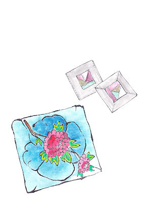 PSD 한국전통 전통 꽃 일러스트 선물 사람없음 나뭇가지 보자기 자수 국내일러스트 나무 식물 한국 파일형식 천_직물