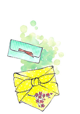 PSD 한국전통 전통 꽃 일러스트 편지봉투 선물 사람없음 보자기 번짐 1000 국내일러스트 식물 봉투 한국 숫자 편지 파일형식 천_직물 효과