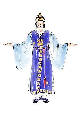 PSD 한국전통 전통 남자 일러스트 팔벌리기 한명 웃음 성인 전통의상 한복 도령 국내일러스트 1 모션 한국 표정 사람 신분 파일형식