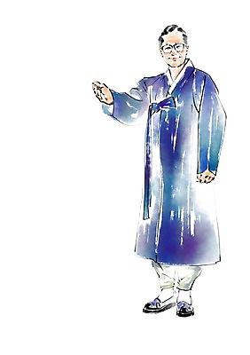 전신 PSD 한국전통 전통 노년 남자 일러스트 한명 서기 손짓 가리킴 전통의상 한복 국내일러스트 1 모션 한국 사람 성인 파일형식