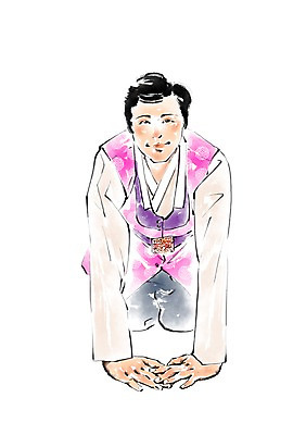 PSD 한국전통 전통 명절 남자 일러스트 한명 웃음 상반신 성인 인사 전통의상 한복 국내일러스트 1 기념일 한국 표정 사람 예절 파일형식