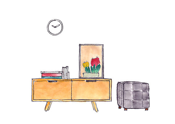 PSD 시계 가구 액자 일러스트 사람없음 책 인테리어 소파 서랍장 국내일러스트 디자인 생활용품 의자 파일형식