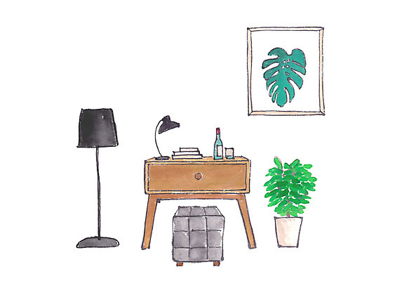 PSD 화분 가구 액자 의자 일러스트 조명 사람없음 인테리어 스탠드 서랍장 국내일러스트 디자인 생활용품 파일형식