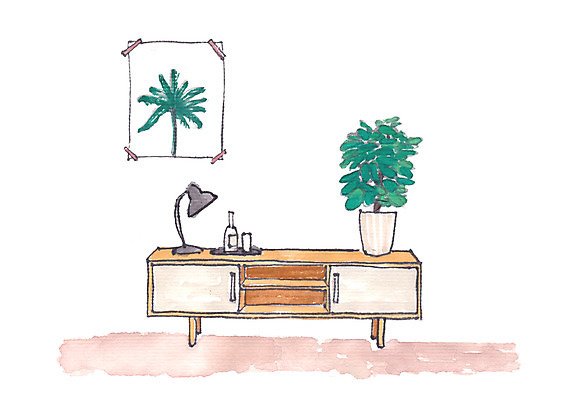 PSD 화분 가구 액자 일러스트 사람없음 인테리어 스탠드 서랍장 국내일러스트 디자인 생활용품 조명 파일형식