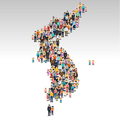 여자 노년 남자 어린이 지도 일러스트 함께함 서기 여러명 성인 군중 한반도 국내일러스트 AI파일 다수 컨셉 모션 사람 파일형식 벡터