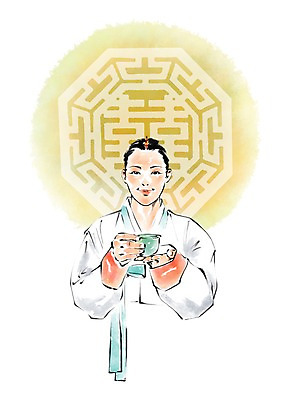 PSD 한국전통 전통 여자 일러스트 캘리그라피 한명 들기 성인 전통무늬 예절 차 찻잔 다도 한복 국내일러스트 1 음료 무늬 모션 잔 한국 사람 전통의상 파일형식