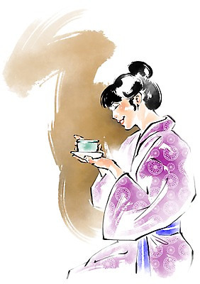 PSD 한국전통 전통 여자 일러스트 캘리그라피 붓터치 한명 성인 예절 차 찻잔 다도 한복 국내일러스트 1 음료 잔 한국 사람 전통의상 파일형식