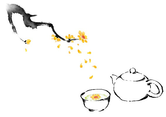 PSD 한국전통 전통 꽃 일러스트 캘리그라피 사람없음 예절 차 찻잔 다도 찻주전자 국내일러스트 식물 음료 주전자 잔 한국 파일형식