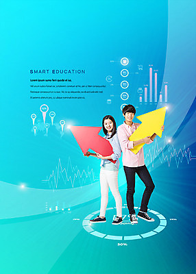 전신 PSD 편집이미지 학생 여자 교육 남자 화살표 청소년 그래프 서기 미소 들기 두명 앞모습 10대 한국인 성장 스마트 청소년교육 십대만 이미지편집 뷰포인트 컨셉 모션 표정 사람 동양인 파일형식