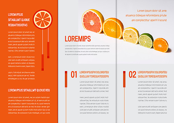 템플릿 표지디자인 북디자인 출판디자인 내지 리플렛 북커버 오렌지 3단접지 귤 팜플렛 사람없음 주황색 여러개 레몬 자몽 라임 이미지템플릿 AI파일 컬러 다수 과일 파일형식 벡터
