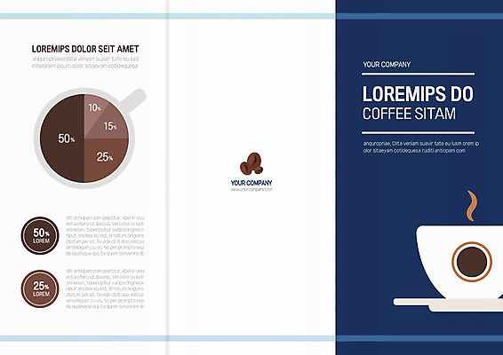 템플릿 표지디자인 북디자인 출판디자인 표지 커피 리플렛 북커버 3단접지 그래프 팜플렛 사람없음 파란색 원두 커피잔 향 이미지템플릿 AI파일 음료 컬러 잔 파일형식 벡터