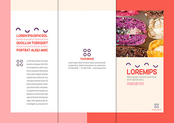 템플릿 표지디자인 북디자인 출판디자인 표지 리플렛 북커버 3단접지 팜플렛 사람없음 원형 마카롱 이미지템플릿 AI파일 도형 디저트 파일형식 벡터