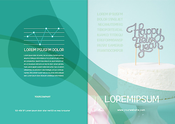 템플릿 표지디자인 북디자인 출판디자인 표지 리플렛 북커버 팜플렛 사람없음 초록색 연두색 케이크 해피뉴이어 꺾은선그래프 이미지템플릿 AI파일 컬러 그래프 디저트 새해인사 파일형식 벡터