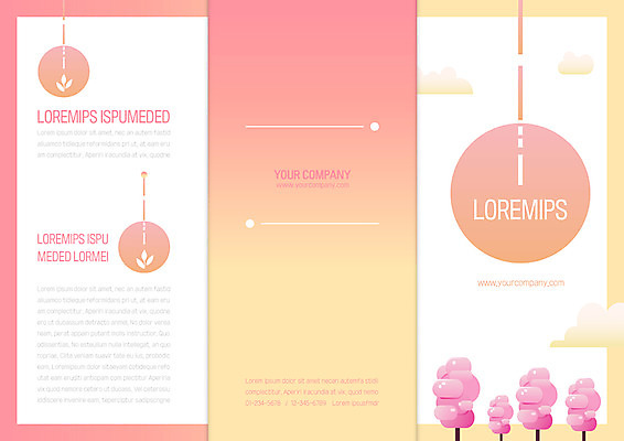 나무 템플릿 표지디자인 북디자인 출판디자인 표지 리플렛 분홍색 북커버 3단접지 여러그루 팜플렛 사람없음 노란색 새싹 원형 그라데이션 이미지템플릿 AI파일 도형 식물 컬러 다수 파일형식 벡터
