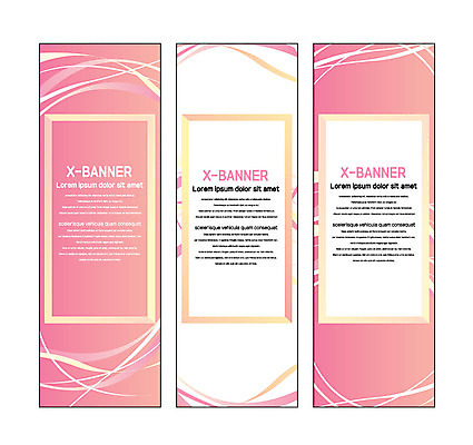 템플릿 배너템플릿 세로배너 분홍색 곡선 사각프레임 사람없음 현수막 배너세트 엑스배너 AI파일 배너 선 컬러 프레임 세로 세트 사각형 파일형식 벡터
