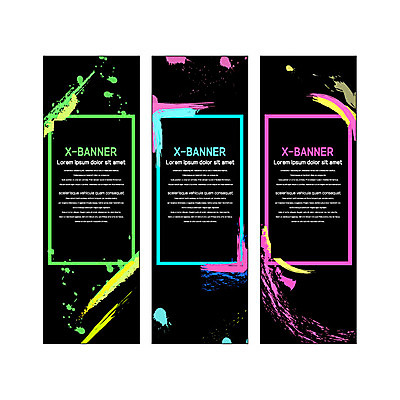 템플릿 배너템플릿 세로배너 사각프레임 사람없음 컬러풀 현수막 물감효과 배너세트 엑스배너 AI파일 배너 컬러 프레임 세로 세트 사각형 파일형식 벡터 효과