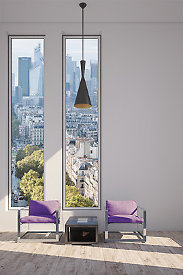 PSD 편집이미지 가구 의자 창문 조명 빌딩 사람없음 건물 인테리어 3D소스 3D 보라색 도시 책상 디지털합성 가상공간 울트라바이올렛 편집3D 건축물 디자인 컬러 생활용품 파일형식 트랜드컬러