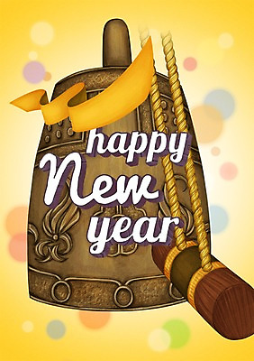 PSD 기념일 포스터 리본 일러스트 새해 이벤트 사람없음 종 보케 제야의종 국내일러스트 불교 파일형식