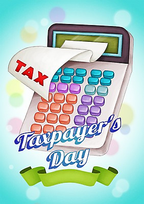 PSD 기념일 포스터 리본 종이 일러스트 이벤트 사람없음 계산기 보케 세금 연말정산 납세자의날 국내일러스트 문구용품 경제 장비 파일형식 법정기념일