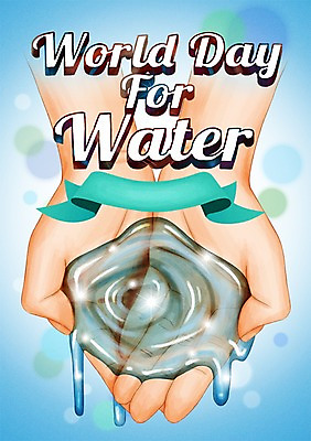 PSD 손 기념일 포스터 리본 일러스트 이벤트 신체부위 물 절약 보케 세계물의날 국내일러스트 자연요소 컨셉 사람 파일형식 법정기념일