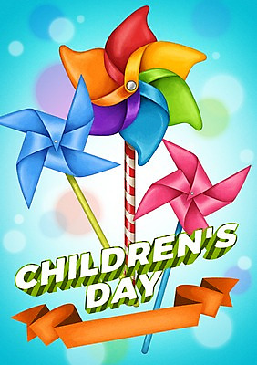 PSD 기념일 포스터 리본 일러스트 이벤트 어린이날 바람개비 보케 국내일러스트 파일형식